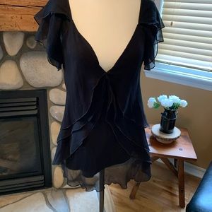 DVF silk layered top